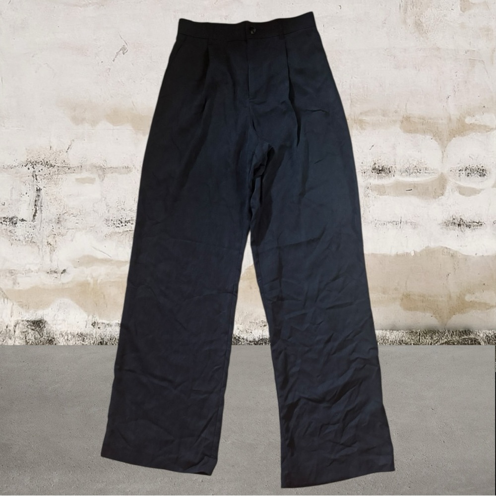 Zara Black Pleated Palazzo Pants Size Small